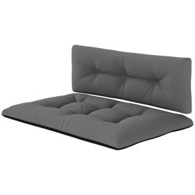 Outsunny 2 Seater Pallet Cushions Outdoor 3.9" Thick Replacement Cushions - Tufted Design for Garden, Patio, Black