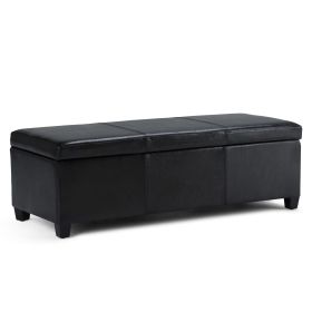 Avalon - Storage Ottoman Bench - Midnight Black