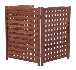 3-Panel Outdoor Air Conditioner Fence Screen, Outside Wood Privacy Fence, 32" W x 38" H