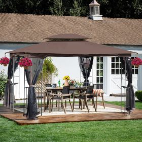 13x10 Outdoor Patio Gazebo Canopy Tent With Ventilated Double Roof And Mosquito net(Detachable Mesh Screen On All Sides),Suitable for Lawn, Garde
