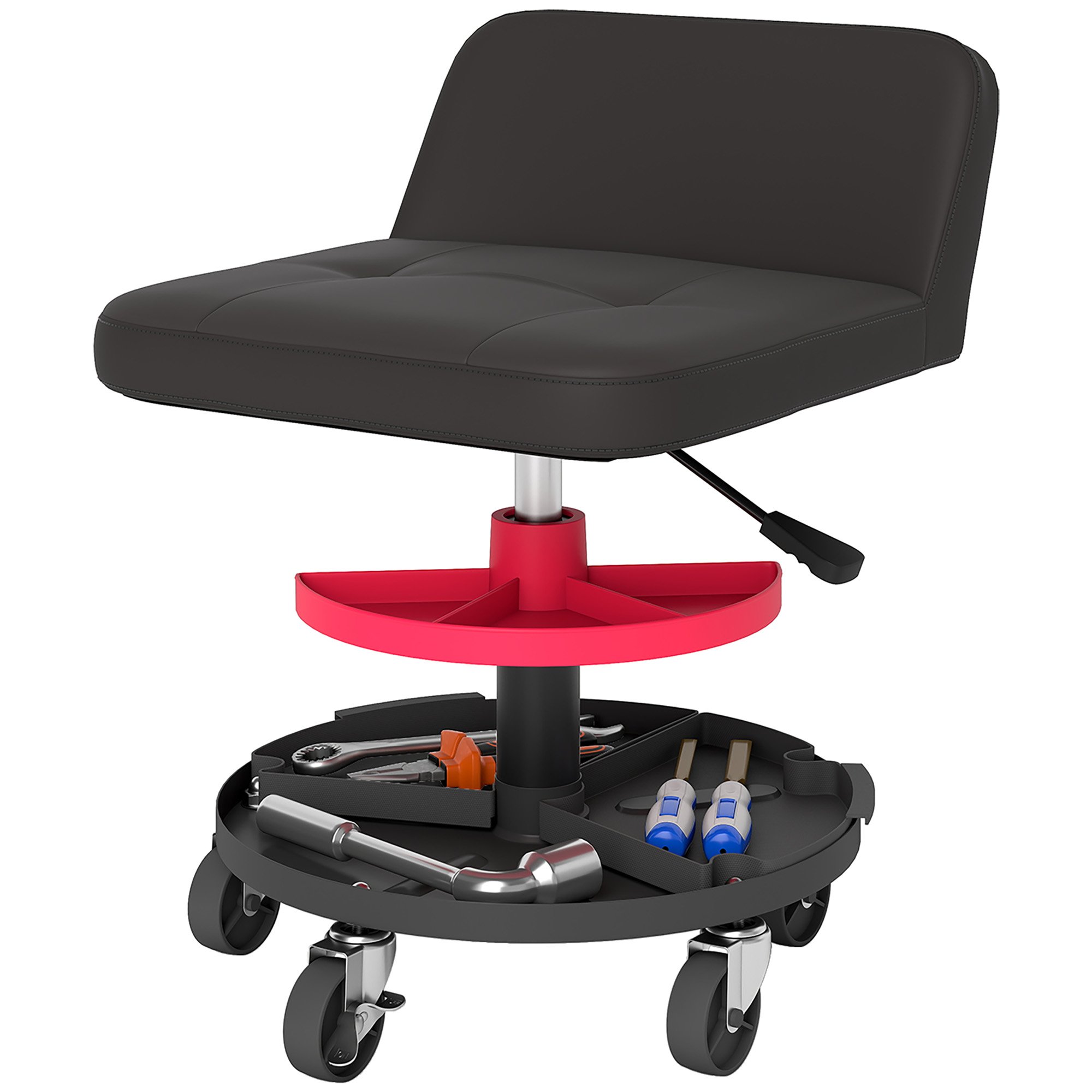 Rolling Creeper Garage Stool, 300 LBS Capacity Mechanic Stool With 360 ...