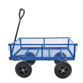 Solid Wheel Tool Trolley Garden Wood Cart (Option: Blue Wagon cart Solid wheels)