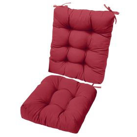 2Pcs/Set 1Pc Back Cushion and 1Pc Seat Cushion Rocking Chair Cushion Upper And Lower Back And Seat Sets (type: Wine Red, Craftsmanship: Upgraded Version)