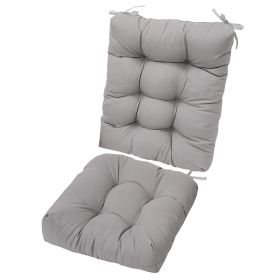 2Pcs/Set 1Pc Back Cushion and 1Pc Seat Cushion Rocking Chair Cushion Upper And Lower Back And Seat Sets (type: Grey, Craftsmanship: Upgraded Version)