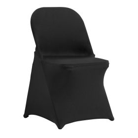 VEVOR Stretch Spandex Folding Chair Covers, Universal Fitted Chair Cover, Removable Washable Protective Slipcovers, for Wedding, Holiday, Banquet (Color: Black, Quantity: 50 pcs)